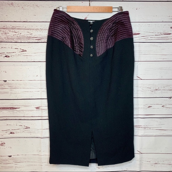 Vintage Dresses & Skirts - Vintage | High Waist Knee Length Wool Skirt